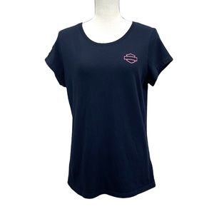 HARLEY-DAVIDSON Women’s Pink Collection Black Short Sleeve Tee Shirt Size XL